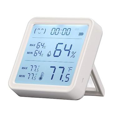 Imagem de Sensor inteligente de umide de temperatura sem fio com monitor Bluetooth de tela de 3,5 polegas para o material de estufa de estufa de escritório em casa