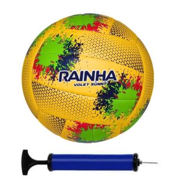 Imagem de Bola volei rainha sunny com bomba de ar, Amarelo