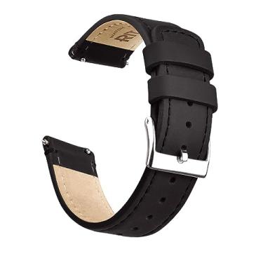 Imagem de Ritche Masculino Pulseira de Relógio de Couro Genuíno Vintage Clássico de Liberação Rápida de 20 Mm Compatível com Samsung Gear S2 Classic Watch Pulseiras de Relógio de Couro Genuíno Preto para Homens, Presentes de Dia Dos Namorados para Ele Ou Ela