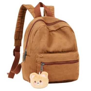 Imagem de Mini mochila Phaoullzon Girls de lona laranja escura