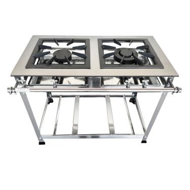 Imagem de Fogão Industrial 2 Bocas 40x40 p8 em Aço Inox Leona 