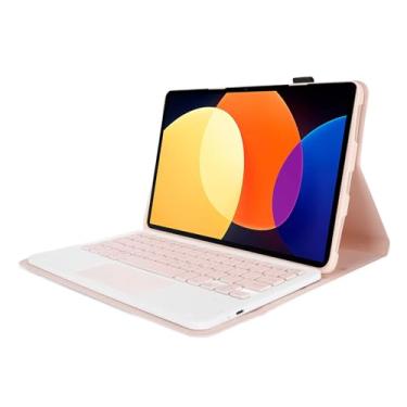 Imagem de Depisuta Caixa do Teclado para Mipad 5/5 Pro, Teclado Leve e Pequeno, Com Touchpad e Suporte para Vários ângulos, Tampa Destacável Magnética para Tablet de 11 Polegadas (PINK)