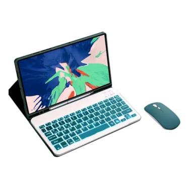 Imagem de Capa Para Samsung Tab S8 Ultra 14.6 Polegadas Com Teclado Removível+Mouse (Verde escuro, teclado retroiluminado)