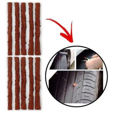 Imagem de Kit Reparo 10 Remendos Macarrão Carro Moto Bikes Pneus - Saint Plus