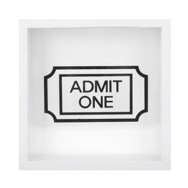 Imagem de Caixa de sombra do ticket com caixa de armazenamento de memória de fotos de slot para postcard de filme bilhete de filme branco 20x20cm (Estilo de carta)