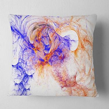 Imagem de Designart Wings of Angels Manta abstrata azul, sala de estar, sofá, enchimento de almofada de alta qualidade + capa de almofada impressa em ambos os lados 66 x 66 cm