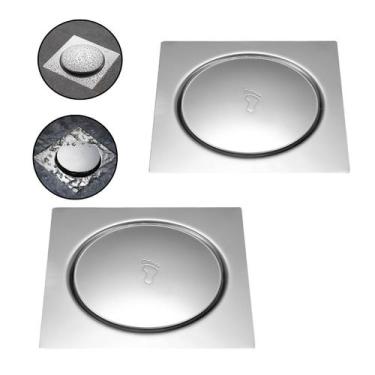 Imagem de Kit 2 Ralo Inteligente Click Pop Up Inox Premium 10x10 - Hutz