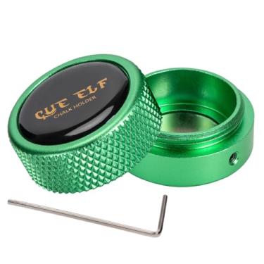 Imagem de CUEELF Suporte redondo de giz de sinuca suporte de giz acessórios de bilhar mini estojo de giz portátil acessório de mesa de bilhar (verde)