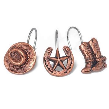 Imagem de Ganchos de cortina de chuveiro Xinhw Western Cowboy Decoração de banhe