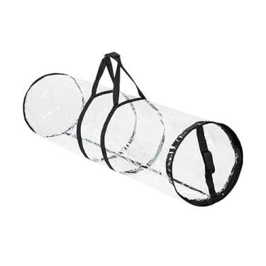 Imagem de Baoblaze Sacola de armazenamento de papel de embrulho de Natal em PVC, leve e transparente, organizador de papel de embrulho para festas de fim de ano e, Preto