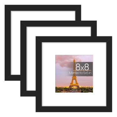 Imagem de Porta-retratos upsimple 8x8 preto com vidro de alta definição - upsimp