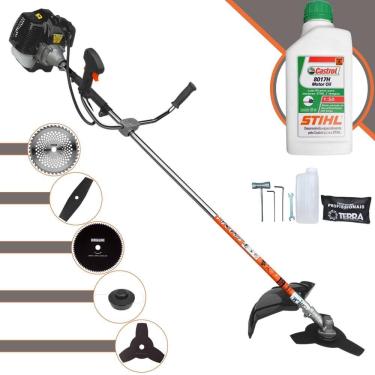 Imagem de Roçadeira Multifunções Terra GRH430 43cc 2T 1,7HP 6.500rpm Com Carretel e Faca 3 Pontas + Faca 2 Pontas, Faca 40 Dentes, Faca 80 Dentes + ÓLEO STIHL