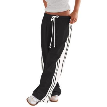 Imagem de Calças femininas largas MISSACTIVER pretas com bolsos