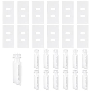 Imagem de Kit de reparo de persianas verticais, inclui 12 conjuntos de abas de reparo de persianas verticais e 12 peças de reposição de clipes de haste verticais, peças de reposição para persianas verticais