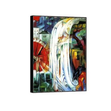 Imagem de BMZFYBS Impressão em tela pintura famosa arte de parede - Moinho - Pôster moldura preta para sala de estar banheiro decoração de casa 50 x 70 cm 20 x 27 pol