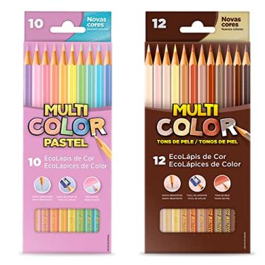 Imagem de Kit Lápis de Cor Tons Pastel, 10 Cores, Multicolor + Lápis de Cor Tons de Pele, 12 Cores, Multicolor - Faber Castell