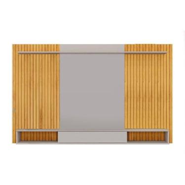 Imagem de Painel Home P/ Tv Até 70 Pol Leo C/ Nicho 215x136cm Freijo/off White - Dj Móveis