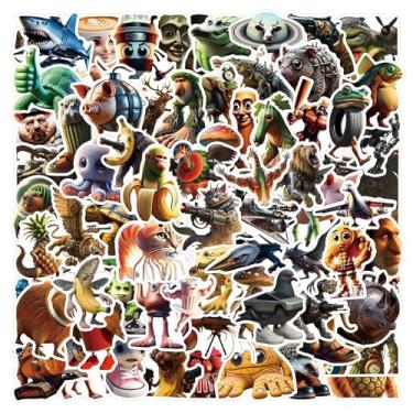 Imagem de 100Pcs Italian Brainrot Animals Stickers, Tralalero Tralala Stickers for Water Bottles, Tung Tung Tung Sahur Sticker Pack Waterproof Vinyl for Laptop Phone Party Favors Decals