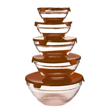 Imagem de Conjunto De Tigela Bowl Kit 5 Potes De Vidro Para Mantimento