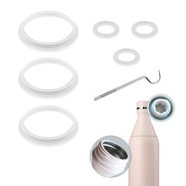 Imagem de Nuyoach 7 peças de substituição de junta de tampa de garrafa de água compatível com Stanley All Day Slim garrafa de 590 ml, juntas de silicone à prova de vazamento vedação de borracha acessórios de