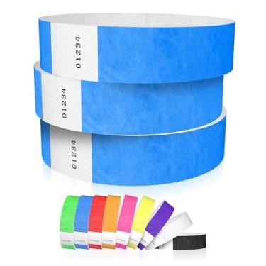 Imagem de Pulseiras Tyvek azul neon 600 Wristco para eventos - Design à prova de adulteração e cor fluorescente que evita a reutilização pulseiras de grau premium para identificação hospitalar e médica, festa e