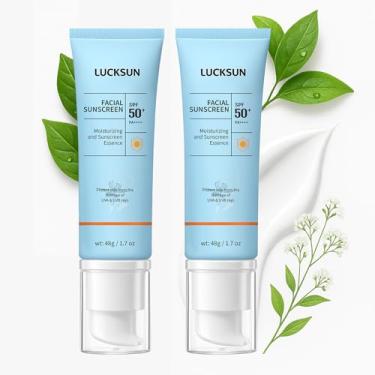 Imagem de Protetor solar para rosto, proteção UVA/UVB FPS 50+ de amplo espectro, resistente à água, leve e não oleoso para rosto e corpo, protetor solar tamanho viagem, proteção diária, pacote com 2