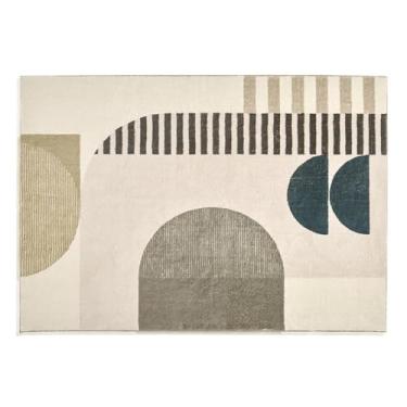 Imagem de Tapete minimalista lavável e felpudo para sala de estar, tapete macio e fofo para decoração de quarto, tapete geométrico (60 x 90 cm (23 x 35 pol.) / jds-250723002253)