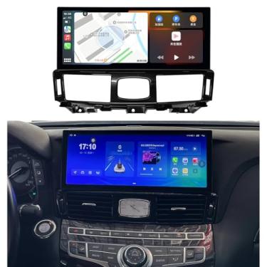 Imagem de Tela sensível ao toque de rádio veicular Android de 12,3 polegadas para Infiniti M Sedan Q70 2010-2018 128 GB compatível com CD, SWC, DSP, 4G CarPlay Navigation (12,3 polegadas para M Sedan e Q70)