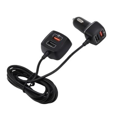 Imagem de VBESTLIFE 60W Carregador USB de Carregamento Rápido, Qc3.0 4 Porta Multi -funcional Com Cabo de Extensão de 150 Cm para o Carro do Banco Traseiro do Banco Dianteiro Traseiro SUV Caminhão