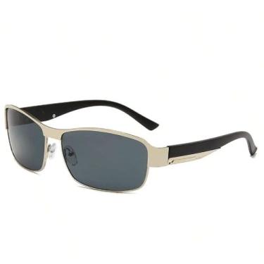 Imagem de Óculos de sol masculinos para uso diurno e noturno, direção e pesca, proteção UV polarizada, óculos de sol modernos com proteção solar, prata, óculos de sol