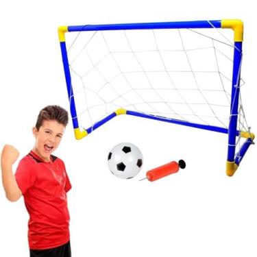 Imagem de Kit Gol Completo Traves de Futebol Portátil + Bomba e Bola - Xplast