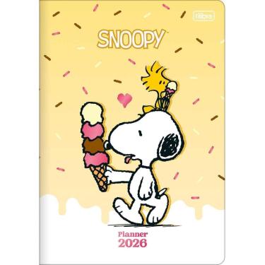 Imagem de Tilibra - Planner Grampeado 17,8 x 25,4 cm Snoopy 90 G 2026 - Fundo Amarelo - TILIBRA