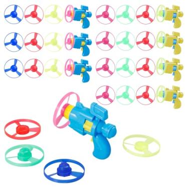 Imagem de KTZCTPCA Conjunto de 8 peças de lançador de gato com disco voador, brinquedo para buscar gatos com hélices voadoras coloridas, brinquedos interativos de busca de rastreamento de gatinhos, lançadores