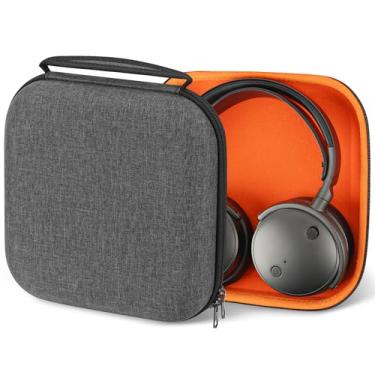 Imagem de Geekria Shield Case para fones de ouvido over-ear, bolsa de transporte de viagem rígida de substituição com armazenamento de cabos, compatível com Audeze Maxwell, Soundcore SpaceOnePro (cinza escuro)