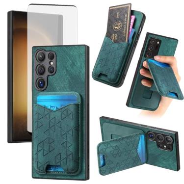 Imagem de Asuwish Capa de celular para Samsung Galaxy S23 Ultra 5G Capa carteira com protetor de tela de vidro temperado Slim porta-cartão de crédito com suporte para celular S23Ultra 23S S 23 23Ultra 6,8