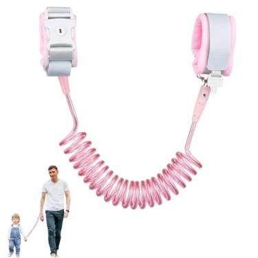 Imagem de Pulseira Anti Perdida (2m), Pulseira de Criança Respirável para Segurança Infantil, Pulseira para Crianças com Fechadura de Chave (Rosa)