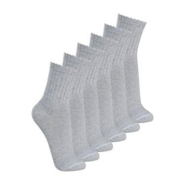 Imagem de Kit com 6 Pares de Meias Esportiva Cano Médio Lupo 3290-009, Cinza, 41