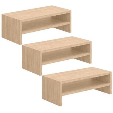 Imagem de Kit 03 Suportes Stand Para Monitores Mesa Escritório Home Office Lap L