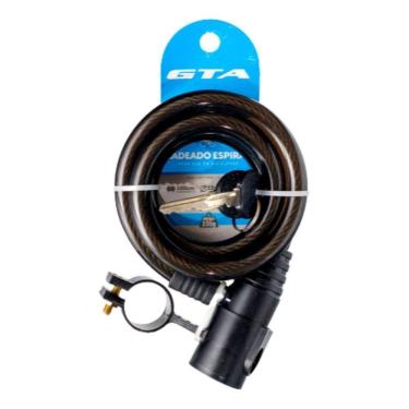 Imagem de Cadeado Bike Bicicleta Em Aço Grosso 12Mmx1M Revestidochave