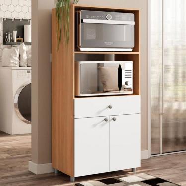 Imagem de Armário de Cozinha âmbar 2 Portas 1 Gaveta Freijó/Branco - Telasul