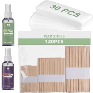 Imagem de Kit de palitos de depilação de madeira BLITZWAX de 120 unidades para d