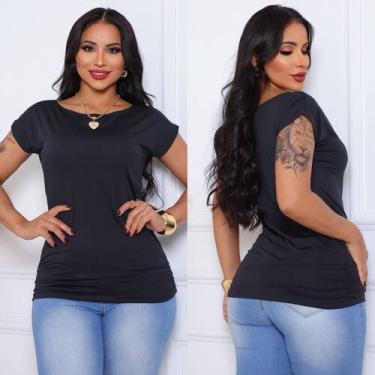 Imagem de Blusa Tampa Bumbum Feminina LongLine Confortável - EBENEZER PRIETOS, P