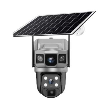 Imagem de Câmera PTZ CCTV Solar 4G De 12MP V380 pro Para Monitoramento Externo À
