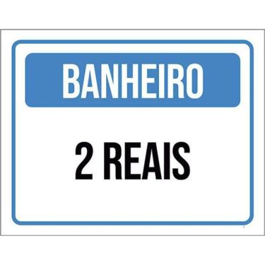 Imagem de Kit 5 Placas Sinalização - Banheiro 2 Reais