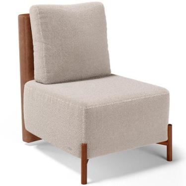 Imagem de Poltrona Decorativa Living Pés Madeira Hungria L02 material sintético 