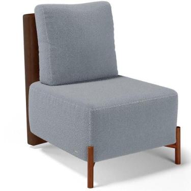 Imagem de Poltrona Decorativa Living Pés Madeira Hungria L02 material sintético 