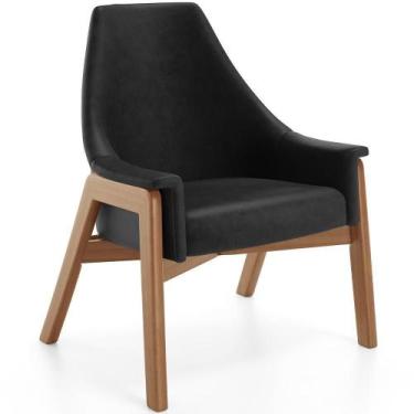 Imagem de Poltrona Decorativa Sakura L02 material sintético Preto - Lyam Decor