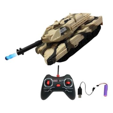Imagem de Tanque de Guerra Controle Remoto com Lançador de Bolinhas de Gel, Som e Luz, Bateria Recarregável USB, Velocidade 15km/h, Kit com 500 Bolinhas - Cor de acordo com Estoque.