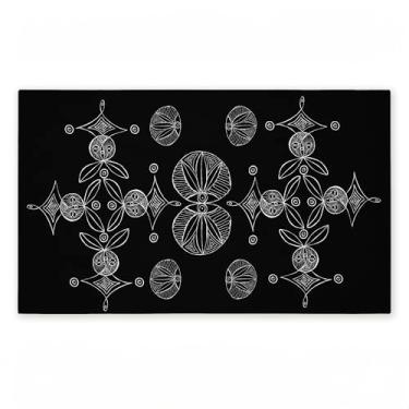 Imagem de Stupell Industries Tapete de porta não tecido com estampa de elementos fractais simétricos, design por El Perkin