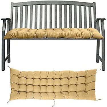 Imagem de Almofadas de banco para móveis de exterior, almofadas de assento resistentes para ambientes internos, almofada de sofá para balanço, para banco de jardim, amarelo, 170 x 48 cm